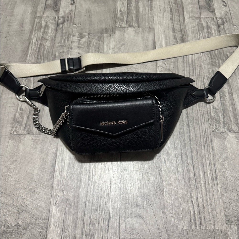 Michael Kors Black and Cream Belt Bag